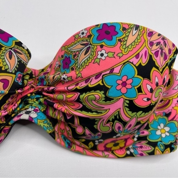 Victoria’s Secret Bra Bikini Top Swimsuit Vacation Beach Floral Neon Boho Resort - Picture 3 of 9